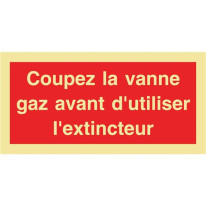 Panneau photoluminescent Couper la vanne gaz avant