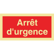Panneau photoluminescent Arrêt d´urgence