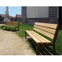 Banc acier et bois sans accoudoirs