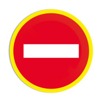 Panneau interdiction Sens interdit avec liseret fl