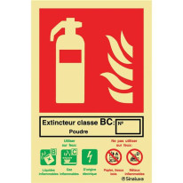 Panneau photoluminescent indication extincteur cla