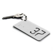 Porte clé chiffres découpés - H 40 x 80 mm - Evidé