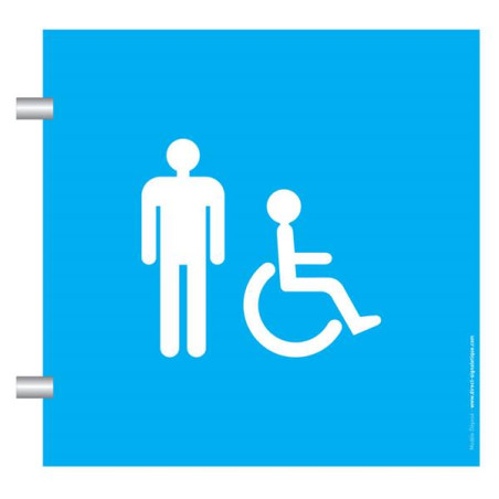 Drapeau Pop Art® en plexi - Toilettes Hommes Handi