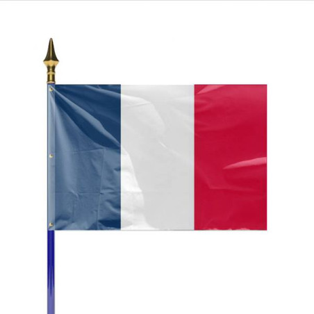 Drapeau Français monté sur hampe - 60 x 90 cm