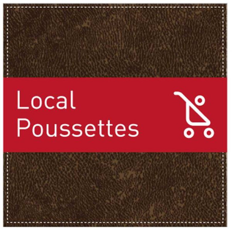 Plaque de Porte Local poussettes - H110 x L110 mm 