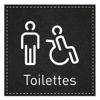 Plaque de Porte Toilettes Hommes et PMR - H110 x L
