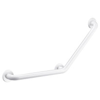 Barre d´appui coudée à 135° en Inox blanc 3 points