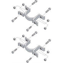 Lot de 2 colliers doubles pour poteau de Ø 60 mm