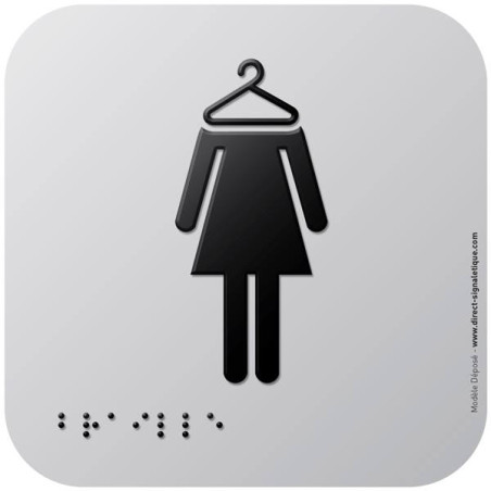 Pictogramme Alu avec relief Vestiaires Femmes