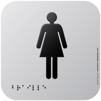 Pictogramme Alu avec relief Toilettes Femme