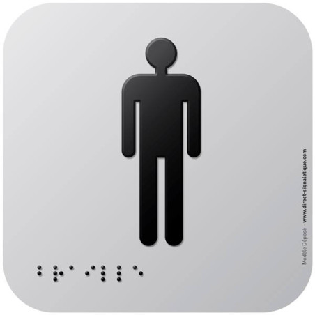 Pictogramme Alu avec relief Toilettes Homme