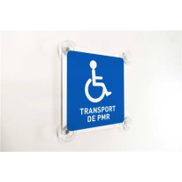 Panneau mention Transport PMR avec ventouses