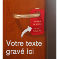 Etiquette de poignée de  porte gravée - Texte pers