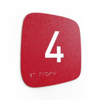 Plaque de porte Touchy® Square - Chiffre 4 - 120 x