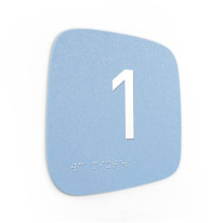 Plaque de porte Touchy® Square - Chiffre 1 - 120 x