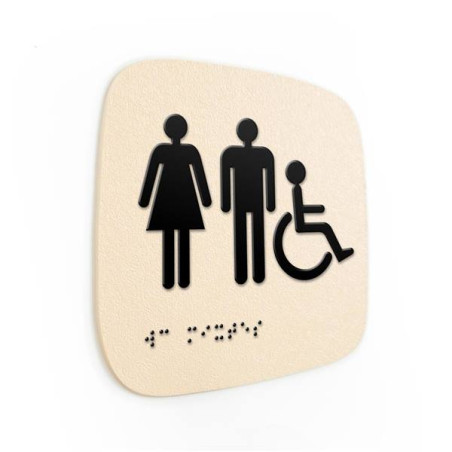 Plaque de porte Touchy® Square - WC PMR Mixtes - 1