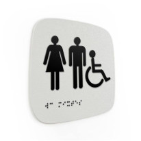 Plaque de porte Touchy® Square - WC PMR Mixtes - 1