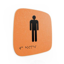 Plaque de porte Touchy® Square - WC Hommes - 120 x