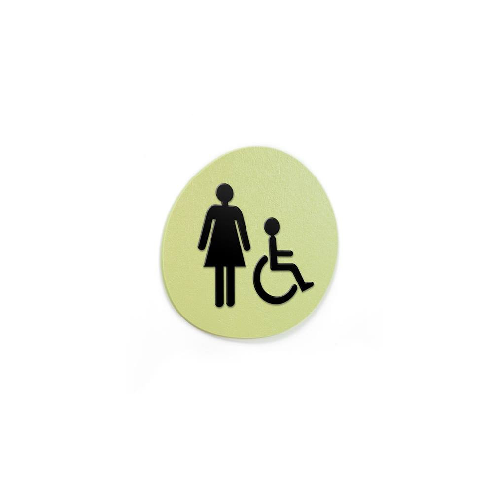 Plaque Alu Brossé WC Femme Handicapé - AUA SIGNALETIQUE