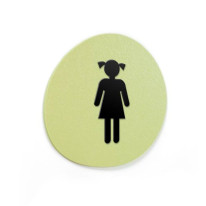 Signalétique Touchy® Disk - Picto WC Filles - Diam