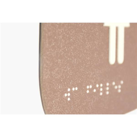 Signalétique Touchy® Disk - Picto En haut - Diamètre Ø120 mm