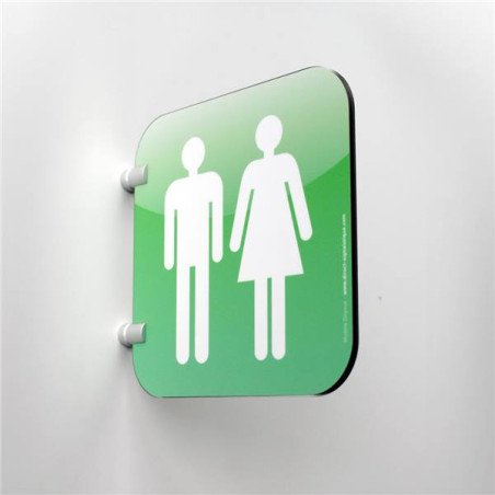 Plaque en drapeau Toilettes Hommes Femmes - Gamme 