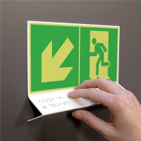 Support tactile en braille - Evacuation en bas à g
