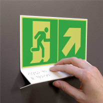 Support tactile en braille - Evacuation en haut à