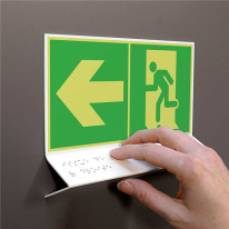 Support tactile en braille - Evacuation à Gauche