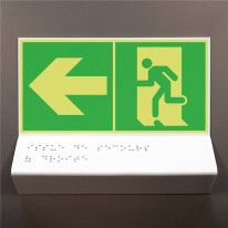 Support tactile en braille - Evacuation à Gauche