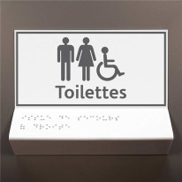 Support tactile en braille - Toilettes Mixtes