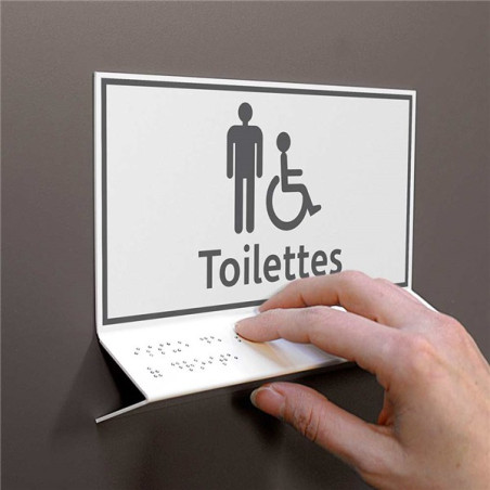 Support tactile en braille - Toilettes Hommes Hand