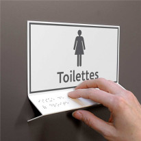 Support tactile en braille - Toilettes Femmes
