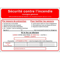 Consignes générales contre l´incendie