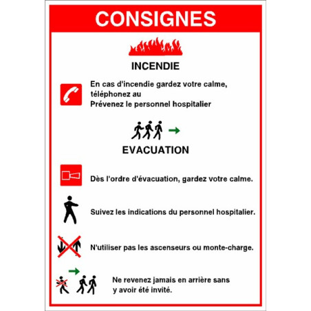 Consignes d´incendie et d´évacuation