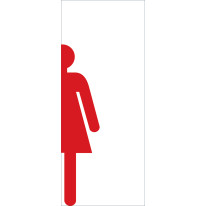 Grand Adhésif pour porte de toilettes femmes- Gauc