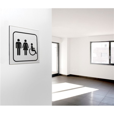 Picto gravé Toilettes hommes/femmes handicapés  - 