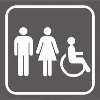 Picto gravé les toilettes homme/femme  handicapés 