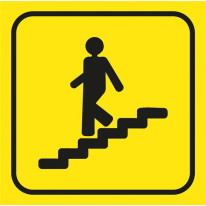 Picto gravé Escalier descendant - Gamme Couleur