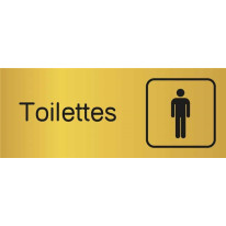 Etiquette gravée Toilettes hommes  - Gamme Métal