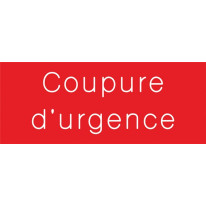 Signalétique gravée Coupure d´urgence - Gamme Cou