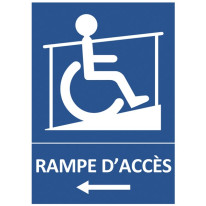 Panneau Rampe d´Accès Handicapés vers la gauche