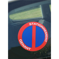 Autocollant dissuasif rond Stationnement Génant à
