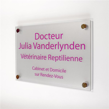 Plaques professionnelles - Fond dépoli