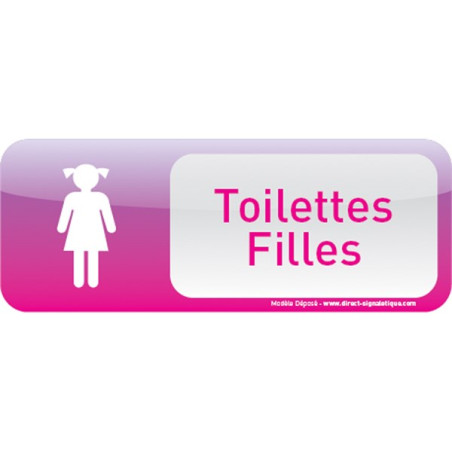 Plaque de porte Toilettes Filles Text´icone®