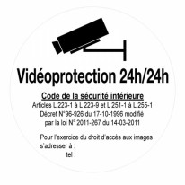 Autocollant Vidéoprotection 24h/24