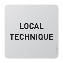 Plaque aluminium brossé texte Local Technique