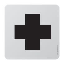 Plaque de porte aluminium brossé Picto Infirmerie