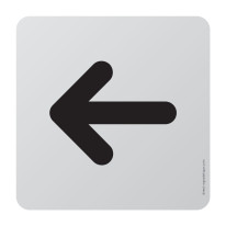 Plaque de porte aluminium brossé Picto Flèche à ga