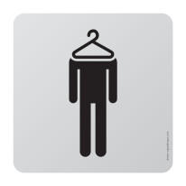 Plaque de porte aluminium brossé Picto Vestiaires